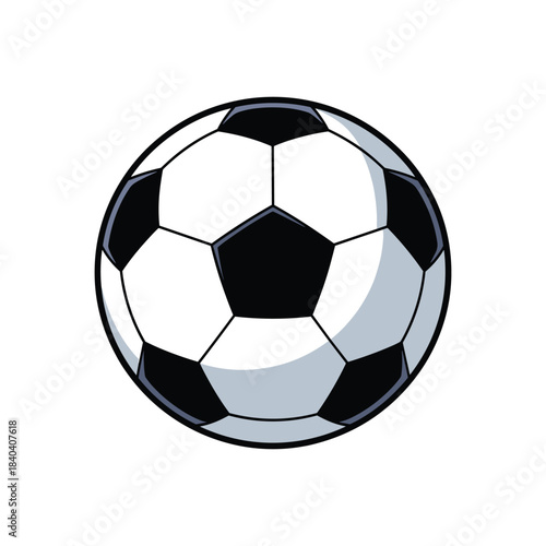 Stylized soccer ball with classic black and white pentagon pattern, ready for the game!