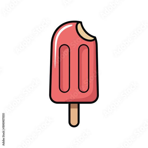 Wallpaper Mural Illustration of a refreshing pink popsicle with a bite taken out, perfect for summer. Torontodigital.ca