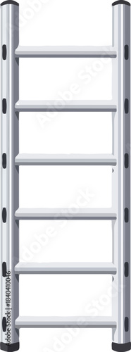 Metal Ladder for Progress and Development Vector Illustration