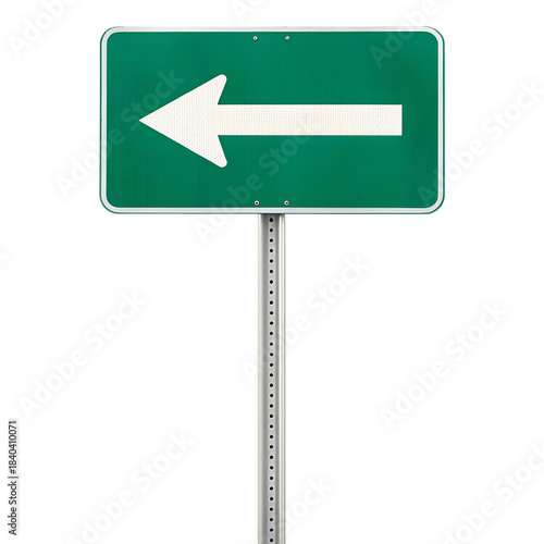 Blank green arrow sign isolated.