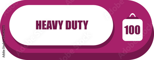 Heavy Duty 100 weight icon with purple background vector
