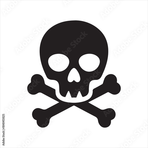 skull bones stencil icon silhouette vector illustration