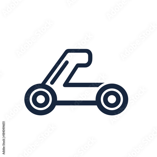 Kick Scooter Shape-Based Outline Icon, Monochrome, Transparent Background