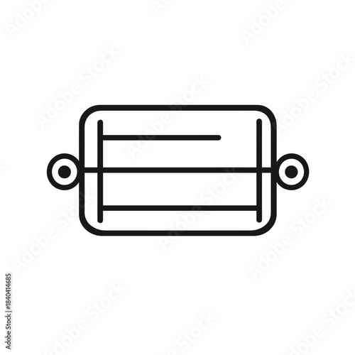 Medical Face Mask Shape-Based Outline Icon, Monochrome, Transparent Background