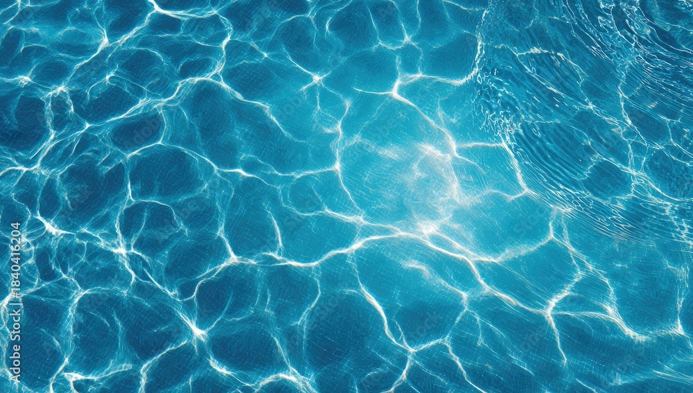 Fototapeta premium Rippling water surface, light filtering through creating a bright, shifting pattern