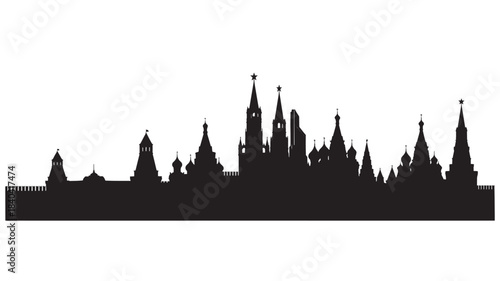 a striking black silhouette of moscow s skyline featuring iconic landmarks perfect for design projects on transparent background silhouette high quality professional detailed modern elegant stylish