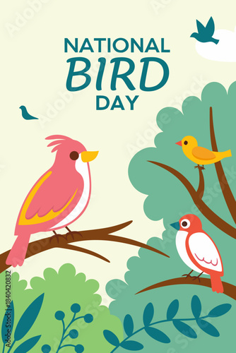 Illustration for National Bird Day: Celebrating feathered friends