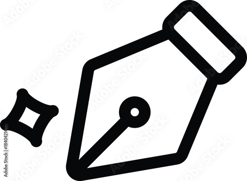 Pen nib with sparkle icon