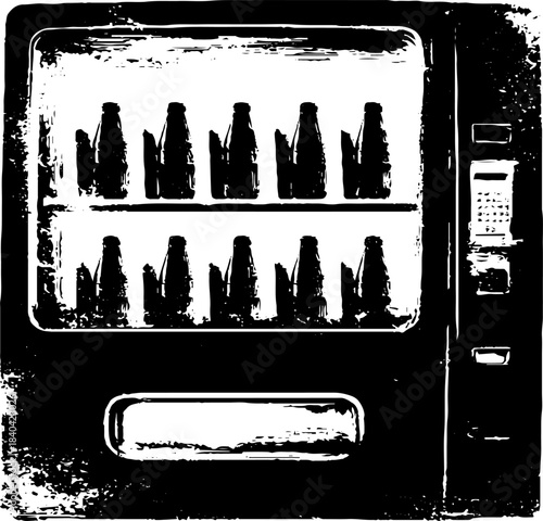 Vintage vending machine stencil illustration for urban art design