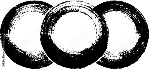 Abstract black and white circular stencil art for urban design