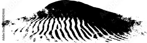 Black and white stencil of sand dune ripples for artistic design and decoration