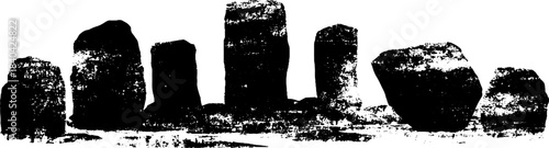 Monochrome sculptural blocks - unique stencil art for urban decor and design