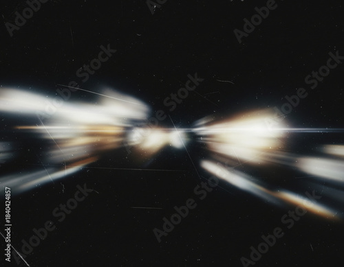 Abstract Neon Light Trails with Motion Blur and Light Leak Effects