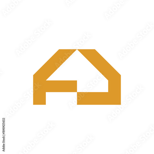 F house minimal real estate logo design