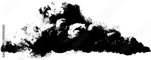 Black and white swirling storm cloud stencil for urban art designs