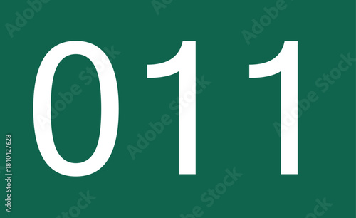 Green background number 015 in minimal flat design, perfect for indexing, labeling systems, dashboards, and numeric templates