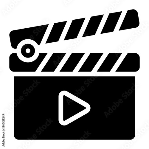 clapperboard glyph icon