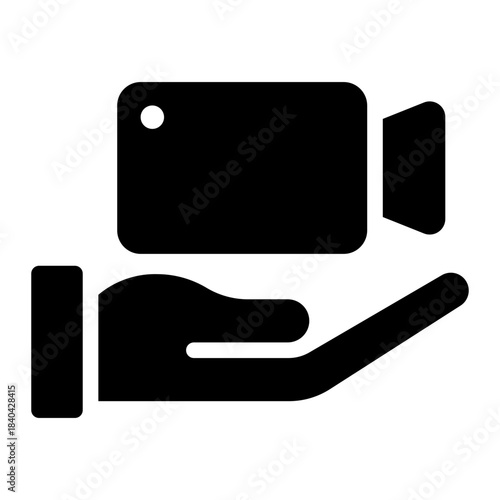 video recoder glyph icon