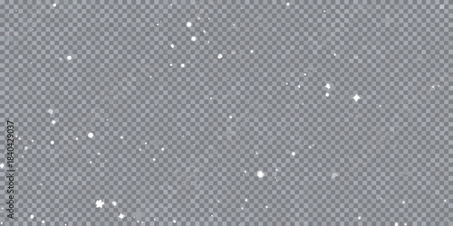 Falling snowflakes on a transparent background a winter weather effect