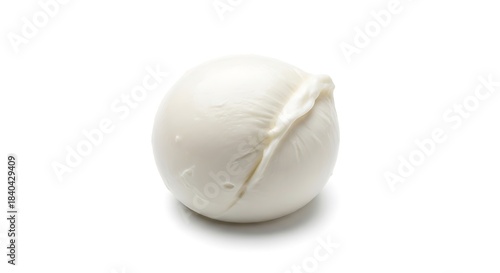 Fresh mozzarella cheese ball isolated on white background