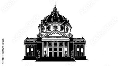 Monumental Architecture: A stately edifice, a testament to grandeur and historical significance, stands tall with intricate details of architectural prowess. 