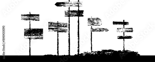 Urban grunge art: black and white torn concert flyers stencil design for posters