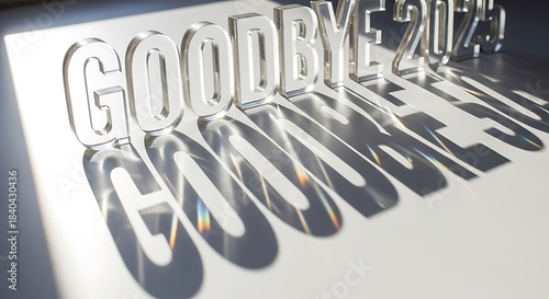 Goodbye two thousand twenty three in reflective lettering