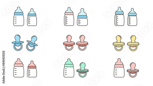Recycling Bin Icon Set – Colorful Waste Sorting Trash Vector Collection