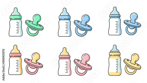 Recycling Bin Icon Set – Colorful Waste Sorting Trash Vector Collection