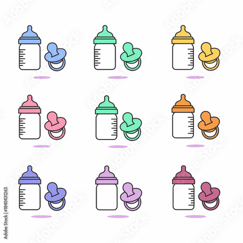 Recycling Bin Icon Set – Colorful Waste Sorting Trash Vector Collection