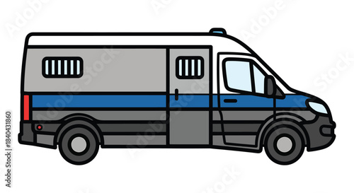 Secure armored transport van ready for important cash or asset delivery duty