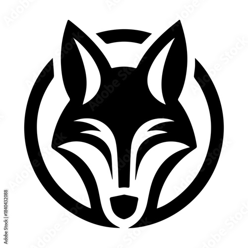 Fox Head Logo Design in a Circle: Minimalist and Modern.