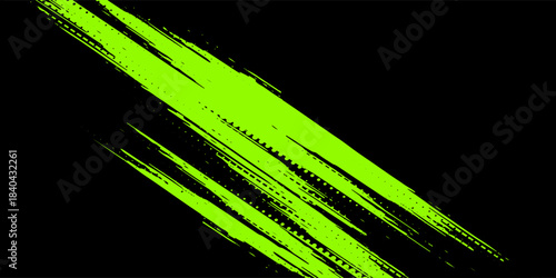 Abstract green grunge texture isolated on black background for business promotion. Vector, 2023