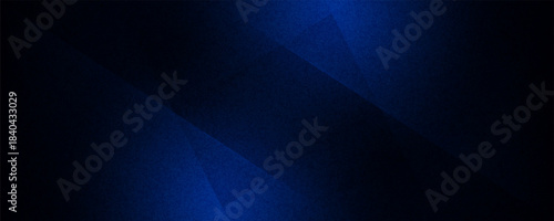 Black dark navy blue silver abstract pattern background. Geometric shape. Line triangle angle fold polygon diamond 3D. Color gradient ombre. Rough grain noise