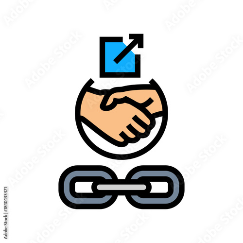 affiliate link color icon vector illustration