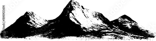 Black and white wind carved dune peaks silhouette for design projects