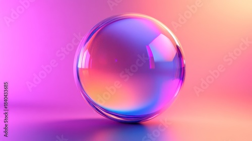 A vibrant, iridescent sphere on a gradient background