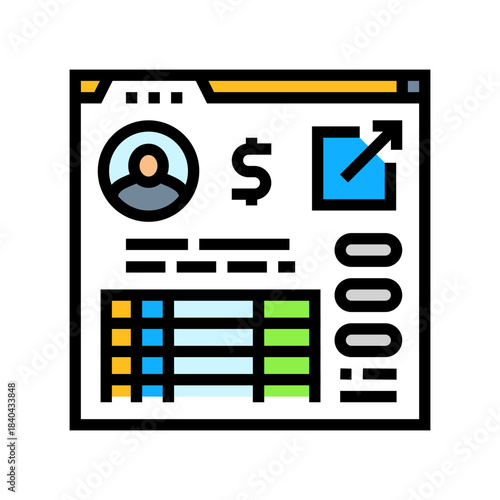 referral statistics color icon vector illustration