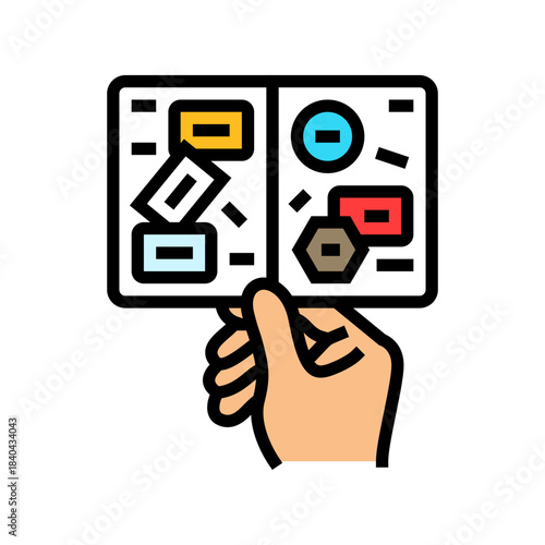 exit stamp on passport color icon vector illustration