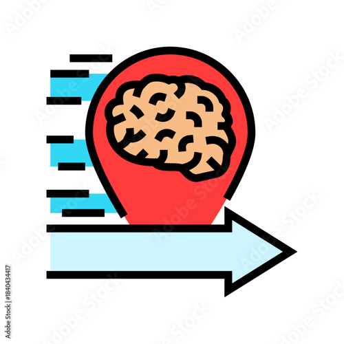 brain drain color icon vector illustration