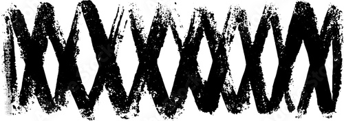 Abstract zigzag stencil pattern in black and white for decorative design