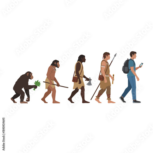 From Early Man to Modern Individual, A Journey of Progress and Technology