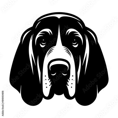 Bloodhound Portrait: A Detailed Black and White Illustration.