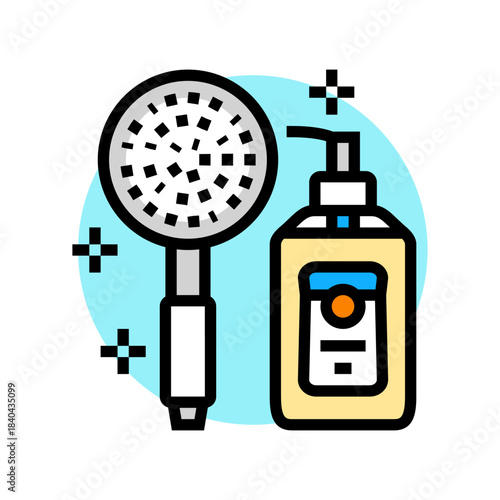 shower mild soap color icon vector illustration