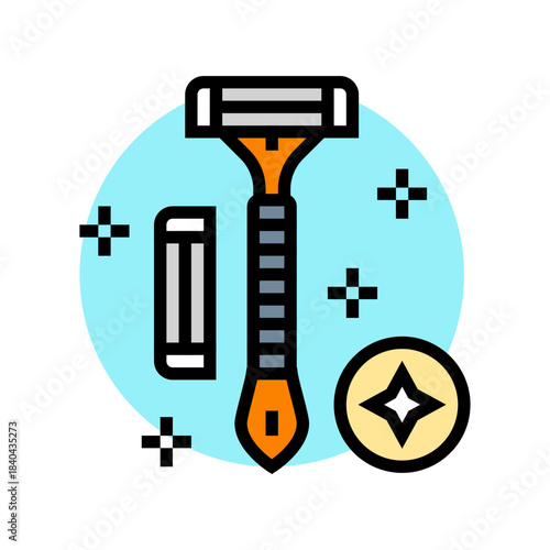 shave clean razor color icon vector illustration