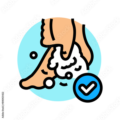 wash feet soap and water color icon vector illustration