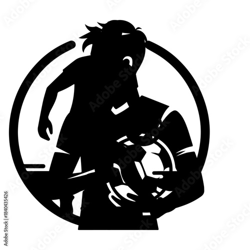 Soccer Silhouette: A Dynamic Display of Teamwork and Skill.