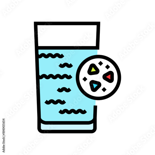 microplastics drinking water color icon vector illustration
