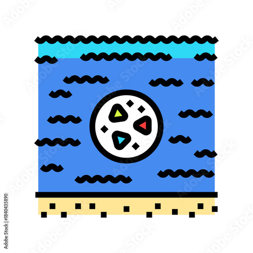 ocean pollution microplastic color icon vector illustration