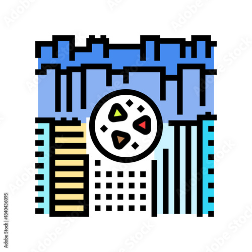 microplastics urban environment color icon vector illustration